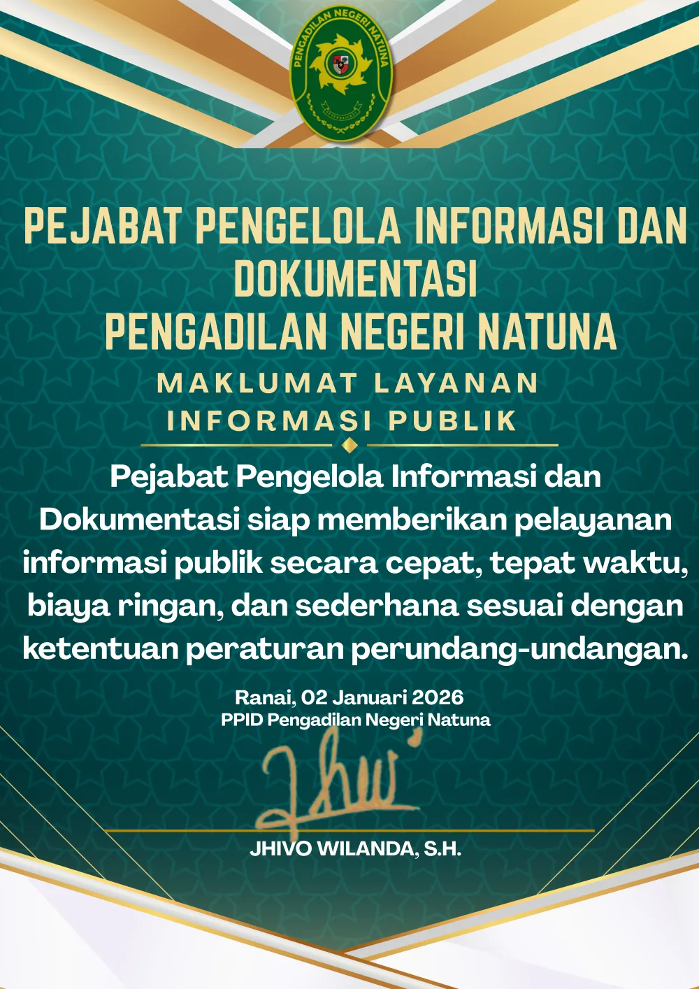 Pratinjau Maklumat Layanan Informasi Publik Pengadilan Negeri Natuna